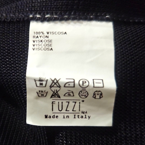 PIER ANTONIO GASPARI X FUZZI | Sheer Asymmetrical Viscose Tunic | Black ~ IT 44 - Picture 9 of 9